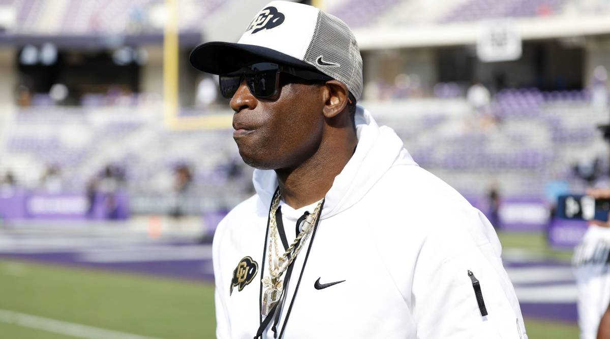 Colorado head coach Deion Sanders looks on before a game vs. TCU.